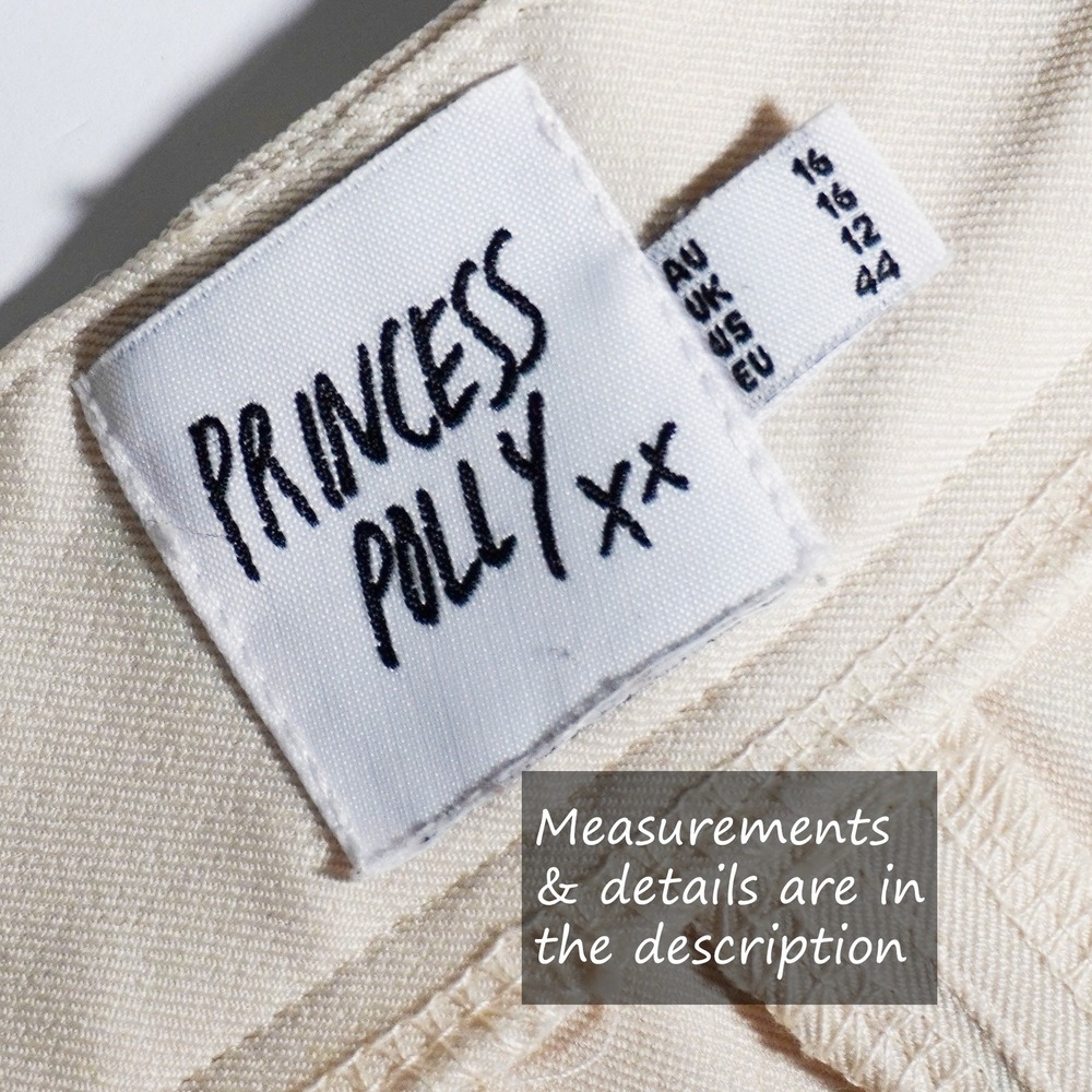 Princess Polly Wide Leg High Waisted Trousers Tall Friendly Pleated Pants M L - Picture 6 of 8